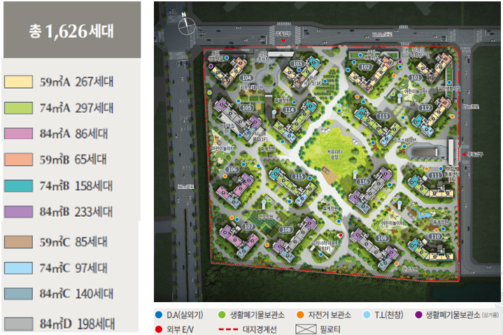 탕정 푸르지오 리버파크 단지배치도